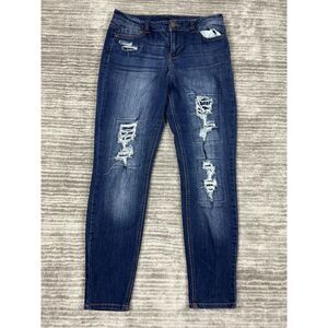 Vanilla‎ Star Jeans Womens 13 Blue Distressed Skinny Casual